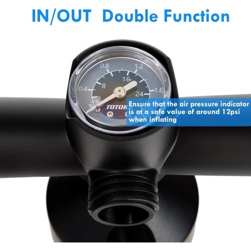  Goplus Double Action Hand Pump with Pressure Gauge for Inflatable Boat SUP