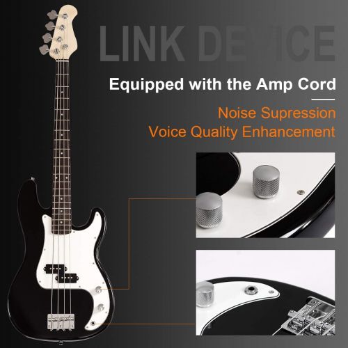  [아마존베스트]Goplus Electric Bass Guitar Full Size 4 String with Strap Guitar Bag Amp Cord (Black Bass 4 Straps)