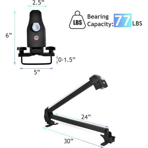  Goplus 30 Aluminum Universal Ski & Snowboard Roof Rack, Ski Board Roof Carrier Car Racks for 6 Pairs Skis/4 Snowboards, Fits for Most Vehicles Equipped Crossbars
