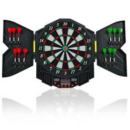 Goplus Professional Electronic Dart Board Cabinet Set Dartboard Game Room LED Display w 12 Darts