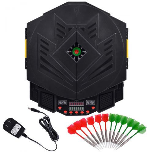  Goplus Professional Electronic Dart Board Cabinet Set Dartboard Game Room LED Display w 12 Darts