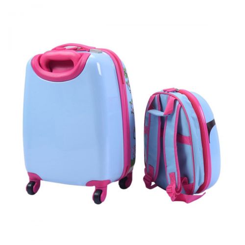  Goplus DreamHannk 2 pcs ABS Kids Suitcase Backpack Set，16 Carry On Luggage with Spinner Wheels and 12 Backpacks Set for 2, 3, 4 year olds Little Kids，Toddlers, Teenage, Boys and Girls (De