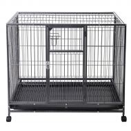 Goplus 44L x 29W Metal Wire Pet Crate Dog Cat Cage Suitcase Exercise Playpen