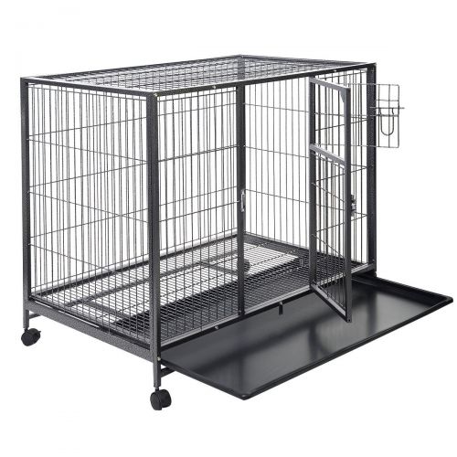  Goplus 44L x 29W Metal Wire Pet Crate Dog Cat Cage Suitcase Exercise Playpen