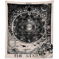 Gopumchy Schwarz-Weiss Mond Sonne Stern Astrologie Tapestry Psychedelic Tapisserie Wandtuch Hippie Deko von Wand Zimmer Indisch Wandbehang Picnic Throw, Wand Deko,Wohnheim Dekor Mus