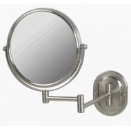 Gordon Glass Co, 8 Makeup Vanity Mirror, Nickel, Dual Arm, Wall Mount, 7X Optics