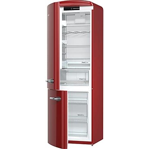  Gorenje ORK 193 R-L Kuehl-Gefrier-Kombination / A+++ / Hoehe 194 cm / Kuehlen: 227 L / Gefrieren: 95 L / /Burgundy / FrostLess / CrispZone / Oldtimer / Retro Collection