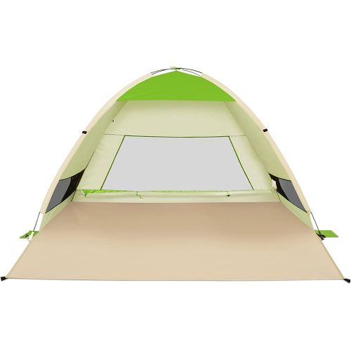  Gorich Large Pop Up Beach Tent Automatic Sun Shelter Cabana Easy Set Up Light Weight Camping Fishing Tents 4 Person Anti-UV Portable Sunshade for Family Adults