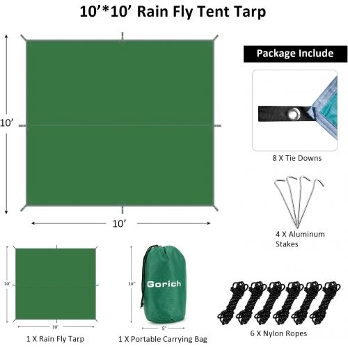  Gorich Waterproof Camping Tarp with Gorich Beach Tent