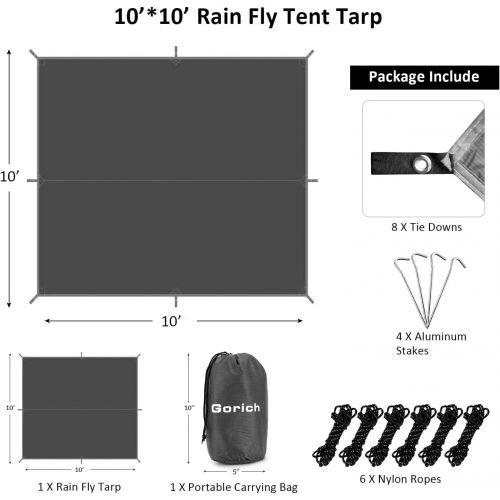  Gorich Waterproof Camping Tarp with Gorich Beach Tent