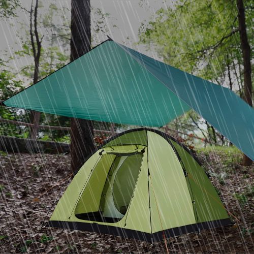  Gorich 10 X 10 Waterproof Camping Hammock Rain Fly Hammock Camping Tarp, Camping Gear and Accessories, Perfect Hammock Tent Rain Cover, Including Stakes, Ropes and Tensioners, Rips