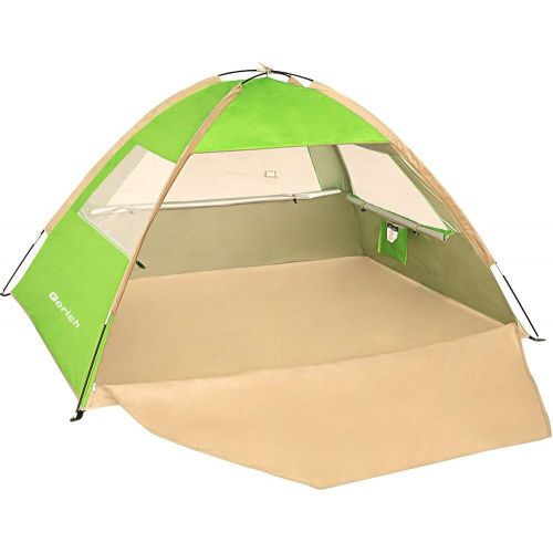  Gorich Beach Tent，UV Sun Shelter Lightweight Beach Sun Shade Canopy Cabana Beach Tents Fit 3-4 Person (Green, 3 Person)