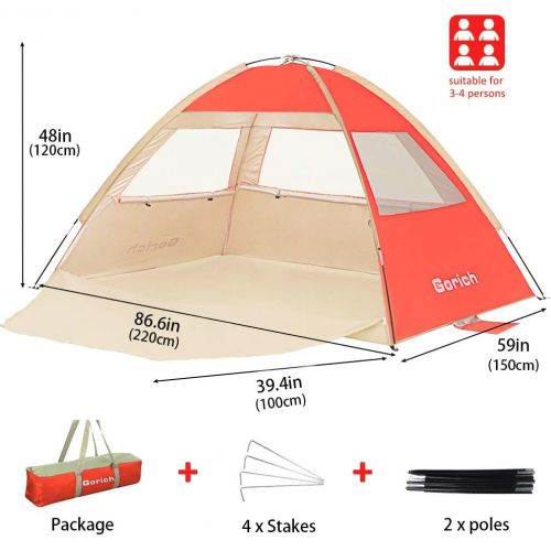  Gorich Beach Tent，UV Sun Shelter Lightweight Beach Sun Shade Canopy Cabana Beach Tents