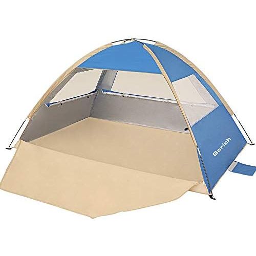  Gorich Beach Tent，UV Sun Shelter Lightweight Beach Sun Shade Canopy Cabana Beach Tents Fit 3-4 Person (Sapphire Blue, 3 Person)