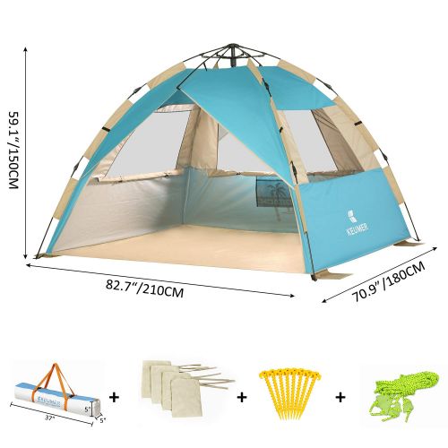  Gorich 2019 Upgraded Easy Set Up Beach Tent with SPF UV 50+ Protection, Beach Sun Shelter Canopy Cabana for Family Trip, Protable 4 Person POP UP Beach Umbrella Beach Shade for Cam