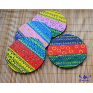 Goricvet Wood coasters Hand painted point decor Kitchen painted coasters Wooden tea coasters Gift for women Colorful Unique coasters Gift for hostess