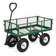 Gorilla Carts GOR400-COM Steel Garden Cart with Removable Sides, 400-lbs. Capacity, Green