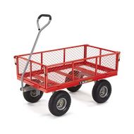 Gorilla Carts GOR800-COM Steel Utility Cart with Removable Sides, 800-lbs. Capacity, Red