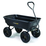 Gorilla Carts GOR4PS Poly Garden Dump Cart with Steel Frame and 10-in. Pneumatic Tires, 600-Pound Capacity, Black