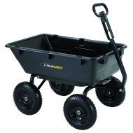 Gorilla Carts GOR6PS Heavy-Duty Poly Yard Dump Cart with 2-In-1 Convertible Handle, 1,200-Pound Capacity, Black