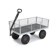 Gorilla Carts GOR1001-COM Heavy-Duty Steel Utility Cart with Removable Sides, 1000-lbs. Capacity, Gray