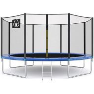 Outdoor Child Safe Trampoline with Galvanized Steel Frame, Steel Ladder, and Child Safety Foam Sides OMUKY Tent Peg Ground