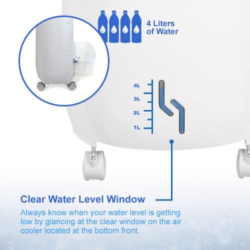  Gorilla Gadgets Evaporative Portable Air Cooling Bladeless Fan With 3 Speeds, Low Noise, Tower Design, Timer Options And Wireless Remote