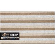 Gorilla Grip Heavy Duty Striped Doormat, Thick Bristles, Crush Proof Texture, Catches Dirt from Shoes, Strong Backing, Easy to Clean, Indoor and Outdoor Entrance Mats, 24x16, White Cream Beige