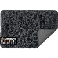 Gorilla Grip Soak Stopper Washable Chenille Dog Doormat, Muddy Paws, Dogs Bed Mats, Rubber Backing, Absorbent Quick Dry Microfiber, Inside Front Door Mat, 48x30, Charcoal