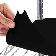 Gorilla Grip Wire Shelf Liner, Set of 4 Heavy Duty Waterproof Shelving Liners for Metal Rack, Hard Plastic Shelves Prevent Spills, Closet, Garage, Kitchen, Cabinets, Durable Mat Covers, 48 x 18 Black