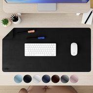 Gorilla Grip Desk Mat, Non Slip and Heat Resistant Mouse Pad, Soft PU Leather Pads, Dual Sided Blotter, Desktop Protector Covers for Home Office Keyboard Laptop Computer and Writing, 23.6x13.7, Black