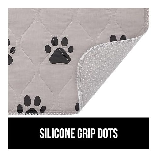  Gorilla Grip Washable Puppy Pads, 40x26 Pack of 2, Slip Resistant Dog Crate Mat, Waterproof Cloth Pee Pad for Training Puppies in Playpen, Reusable Pet Incontinence Blanket, Protects Sofa, Furniture