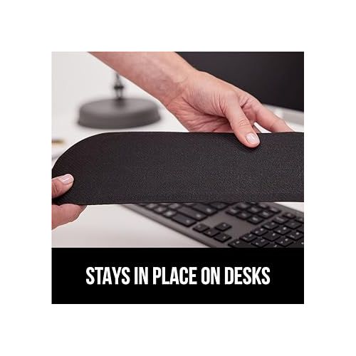  Gorilla Grip Silky Gel Memory Foam Wrist Rest for Computer Keyboard, Mouse, Ergonomic Design for Typing Pain Relief, Desk Pads Support Hand and Arm, Mousepad Rests, Stain Resistant, 2 Piece Pad, Black