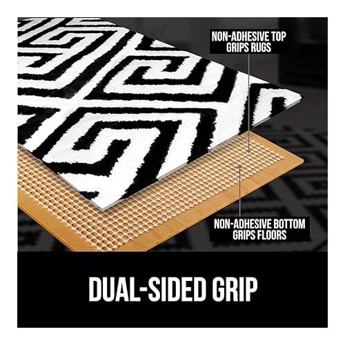  Gorilla Grip Extra Strong Rug Pad Gripper, 6 x 8.8 FT, Grips Keep Area Rugs in Place, Thick, Slip and Skid Resistant Pads for Hard Floors, Under Carpet Mat Cushion and Hardwood Floor Protection