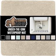 Gorilla Grip Non-Adhesive Under Sink Mat for Kitchen Cabinet, Waterproof Quick Dry Shelf Liner, Durable Absorbent Felt Mats for Bathroom Sinks, Protect Cabinets, Dresser, Easy to Trim, 24x30 Beige