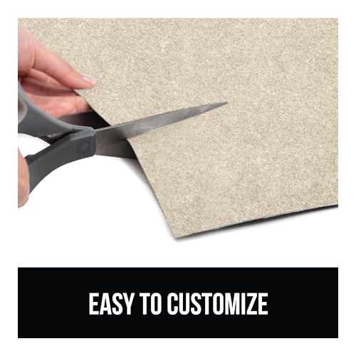  Gorilla Grip Non-Adhesive Under Sink Mat for Kitchen Cabinet, Waterproof Quick Dry Shelf Liner, Durable Absorbent Felt Mats for Bathroom Sinks, Protect Cabinets, Dresser, Easy to Trim, 24x30 Beige
