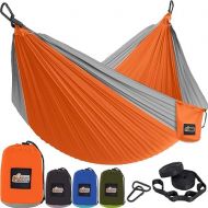 Gorilla Grip Durable Portable Camping Hammock, Holds 400lbs with Heavy Duty Tree Straps, Comfortable Travel Swing, Camp Hammocks, Easy to Use and Install, Outdoor Essentials, Orange, 10x6.5 FT