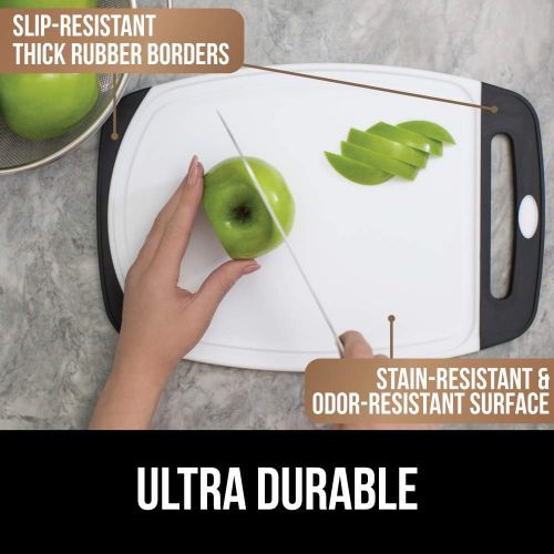  [아마존핫딜][아마존 핫딜] Gorilla Grip Original Oversized Cutting Board, 3 Piece, BPA Free, Dishwasher Safe, Juice Grooves, Larger Thicker Boards, Easy Grip Handle, Non Porous, Extra Large, Kitchen, Set of