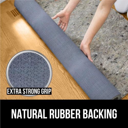  Gorilla Grip Felt and Natural Rubber Rug Pad, 1/4” Thick, 8x10 FT Protective Padding for Under Area Rugs, Cushioned Gripper Pads for Carpet, Runners Hardwood Floors Protection, Sli