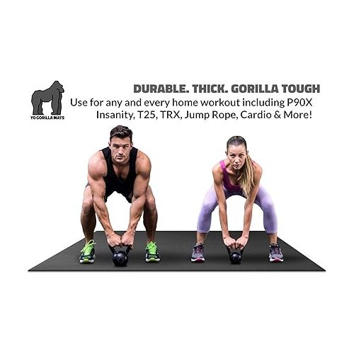  Gorilla Mats Premium Large Exercise Mat - 8' x 4' x 1/4