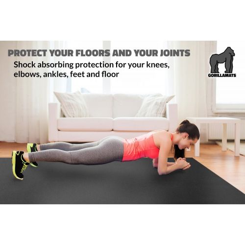  [아마존 핫딜] Gorilla Mats Premium Extra Large Exercise Mat - 7 x 5 x 1/4 Ultra Durable, Non-Slip, Workout Mats for Home Gym Flooring - Jump, Cardio, MMA Mat - Use with or Without Shoes (84 Long x 60 Wide x