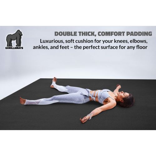  [아마존 핫딜] Gorilla Mats Premium Large Yoga Mat - 7 x 5 x 8mm Extra Thick, Ultra Comfortable, Non-Toxic, Non-Slip, Barefoot Exercise Mat - Yoga, Stretching, Cardio Workout Mats for Home Gym Flooring (84 Lo