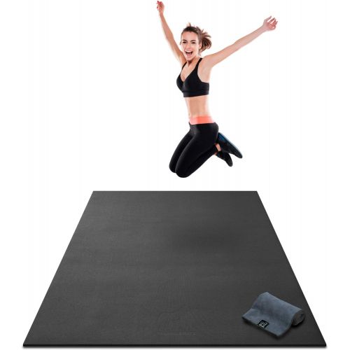  Gorilla Mats Premium Extra Thick Large Exercise Mat - 7 x 4 x 8mm Ultra Durable, Non-Slip, Workout Mats Home Gym Flooring - HIIT, Plyo, Cardio, Jump Mat - Use Without Shoes (84 Long x 48 Wide)