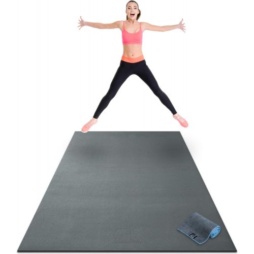  Gorilla Mats Premium Extra Large Exercise Mat - 8 x 4 x 14 Ultra Durable, Non-Slip, Workout Mats for Home Gym Flooring - Plyo, Jump, Cardio Mat - Use with or Without Shoes (96 Long x 48 Wide x