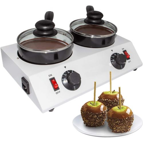  [아마존베스트]GorillaRock Chocolate Melting Pot | Professional Chocolate Tempering Machine with Manual Control | Heated Chocolate | 110V (Double pot)