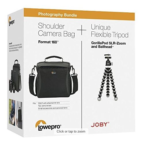  Gorillapod LoweproJoby - Format 160 Camera Bag & GorillaPod SLR-Zoom Tripod and ballhead - Black