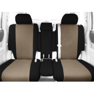 Gorla CalTrend Front Row 40/20/40 Split Bench Custom Fit Seat Cover for Select Ford F-250/F-350 Models - I Cant Believe Its Not Leather (Beige Insert with Black Trim)