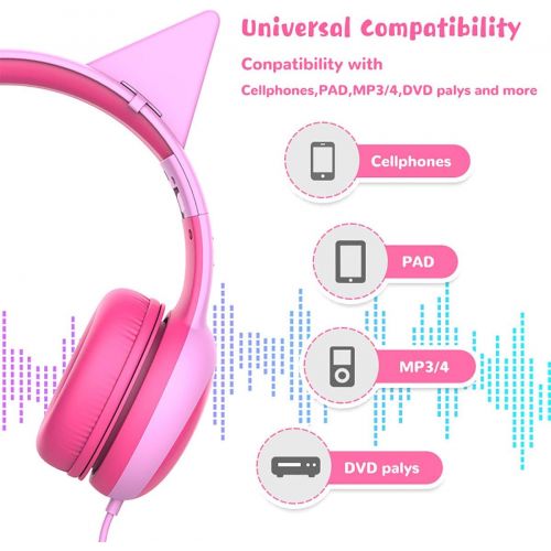  gorsun Kids Headphones with Limited Volume, Childrens Headphone Over Ear, Toddler Headphones for Boys and Girls, Wired Headset Earphones for Children