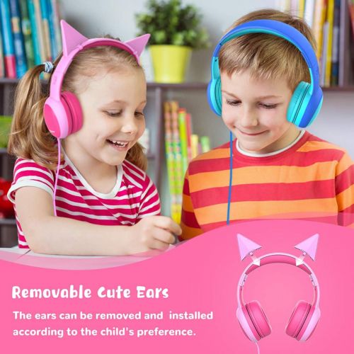  gorsun Kids Headphones with Limited Volume, Childrens Headphone Over Ear, Toddler Headphones for Boys and Girls, Wired Headset Earphones for Children