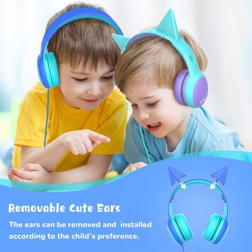  gorsun Kids Headphones with Limited Volume, Childrens Headphone Over Ear, Toddler Headphones for Boys and Girls, Wired Headset Earphones for Children